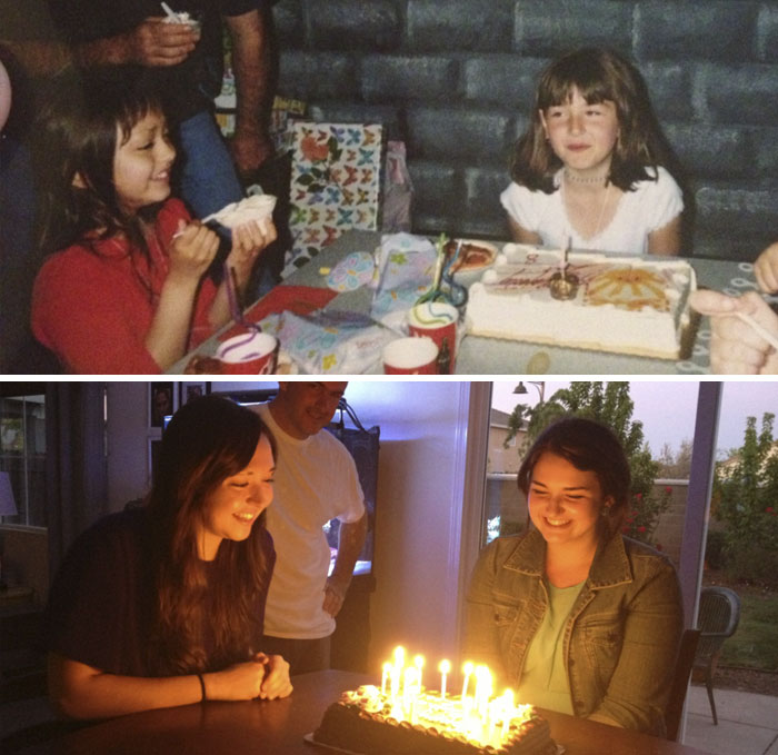 Birthday 10 Years Ago And Now With My Best Friend And Her Dad