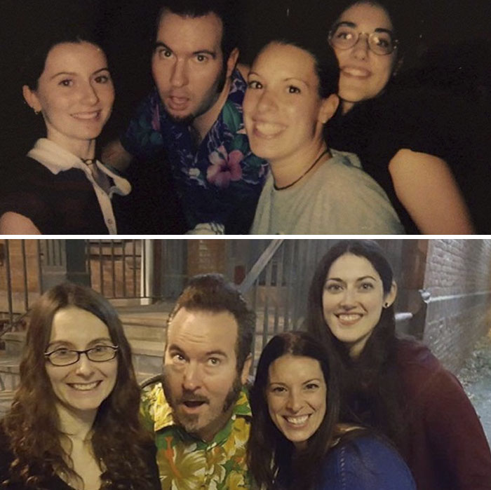 My Gf And Her Friends Posing With Aaron Barrett At A Real Big Fish Concert 2000 And 2016