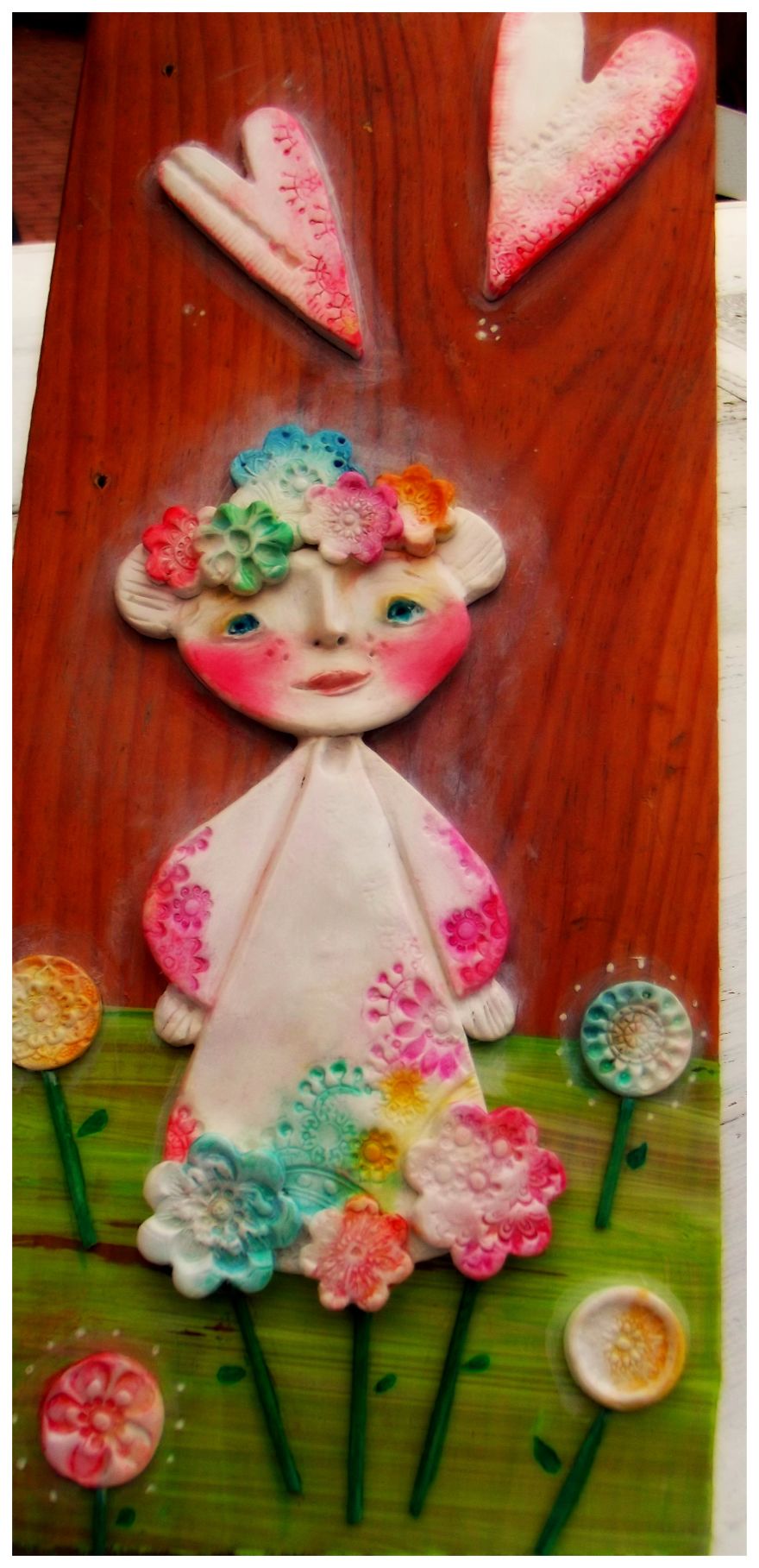 I Create Whimsical Art Out Of Air Dry Clay, Paper, And Water Color Paint