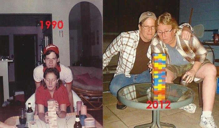 Best Friends 30+ Years, These Taken In 1990 And 2012 Playing Jenga!