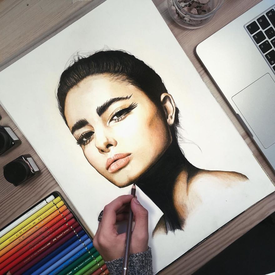 Taylor Hill Drawn With Coloured Pencils