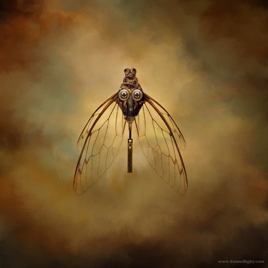 This Digital Artist Creates Ethereal Images Of Steampunk Butterflies And Dragonflies