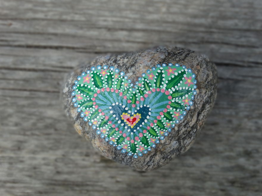 Heavy, Colourful Rock Art... In Other Words, More Painted Hearts On Rocks