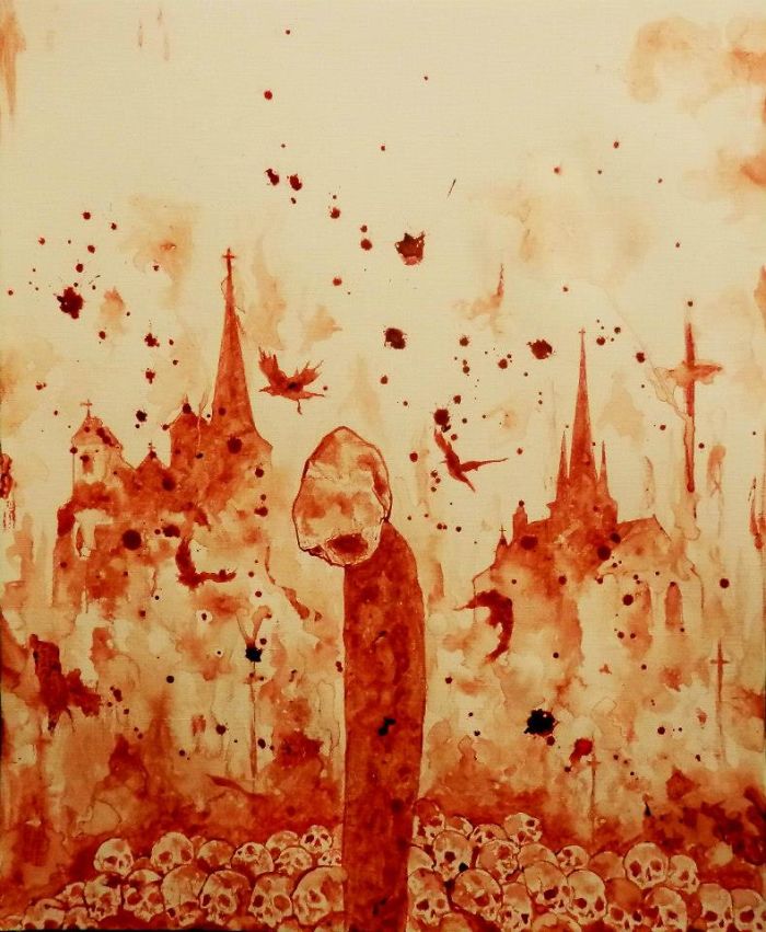 The Artist Who Paint Nightmares With His Own Blood -maxime André Taccardi