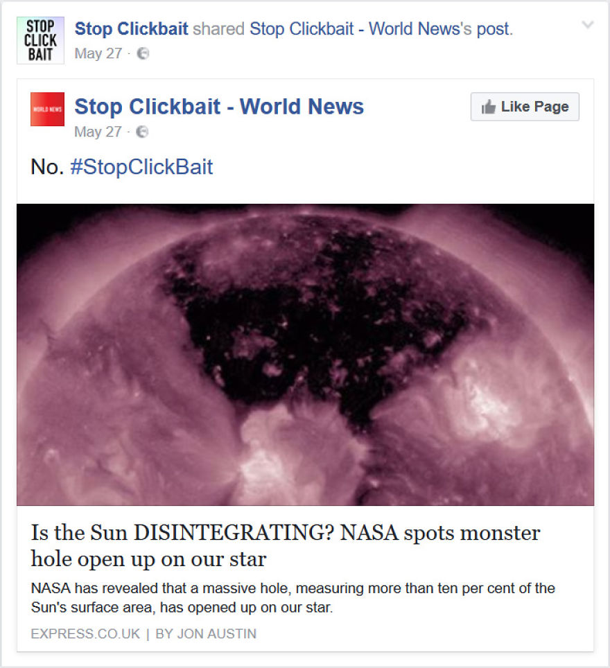 'stop Clickbait' Is The Hero We Need But Don't Deserve
