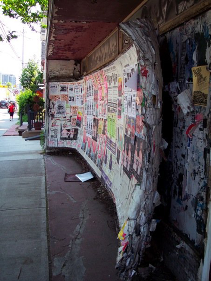 The Thing On Harbord Street, Toronto. So Many Years Of Posters, They’ve Decided They Don’t Need Their Wall Anymore.