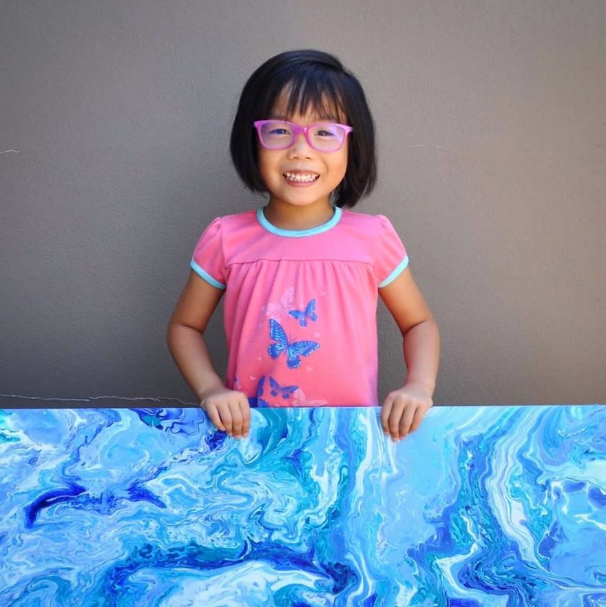5-Year-Old Has Donated Over $750 To Charity By Painting Galaxies