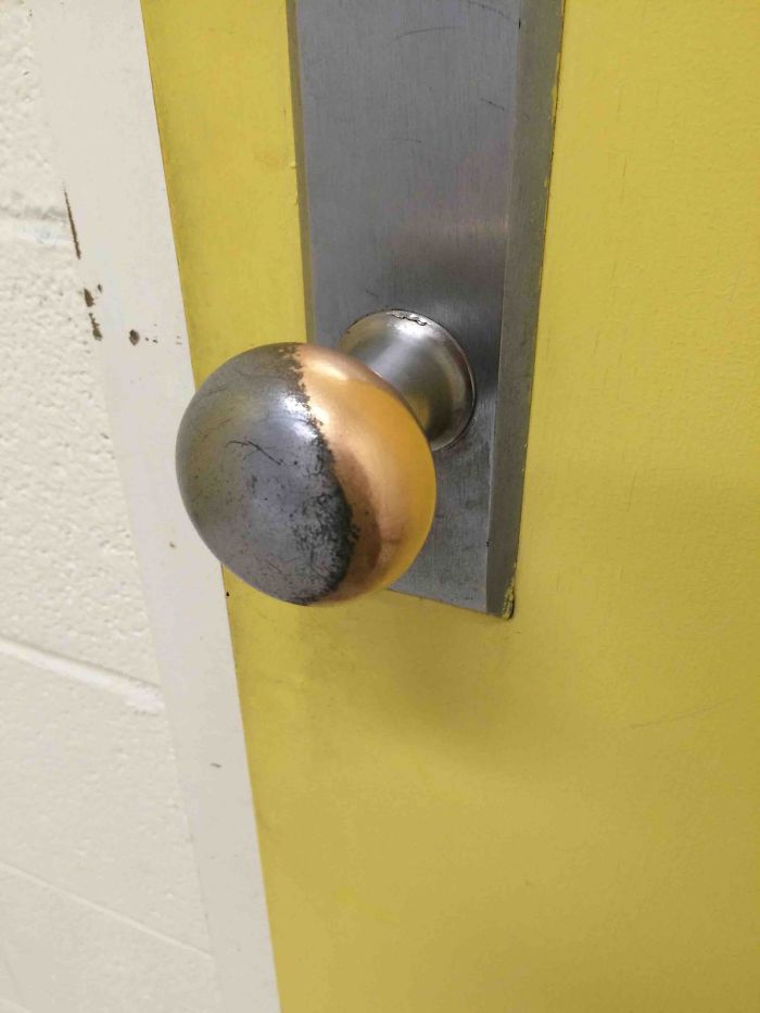 The Wear On This Doorknob Over The Years