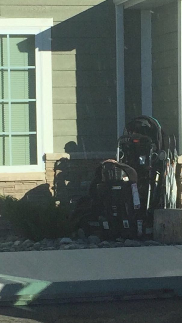 Shadow Of A Stroller Looks Like An Old Man With A Walker