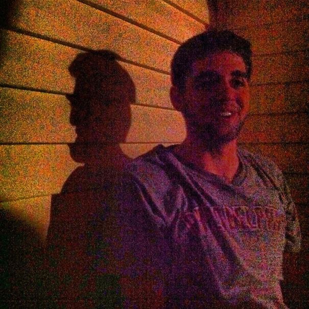 Took A Picture Of My Friend At Night, His Shadow Kind Of Looks Like Abraham Lincoln