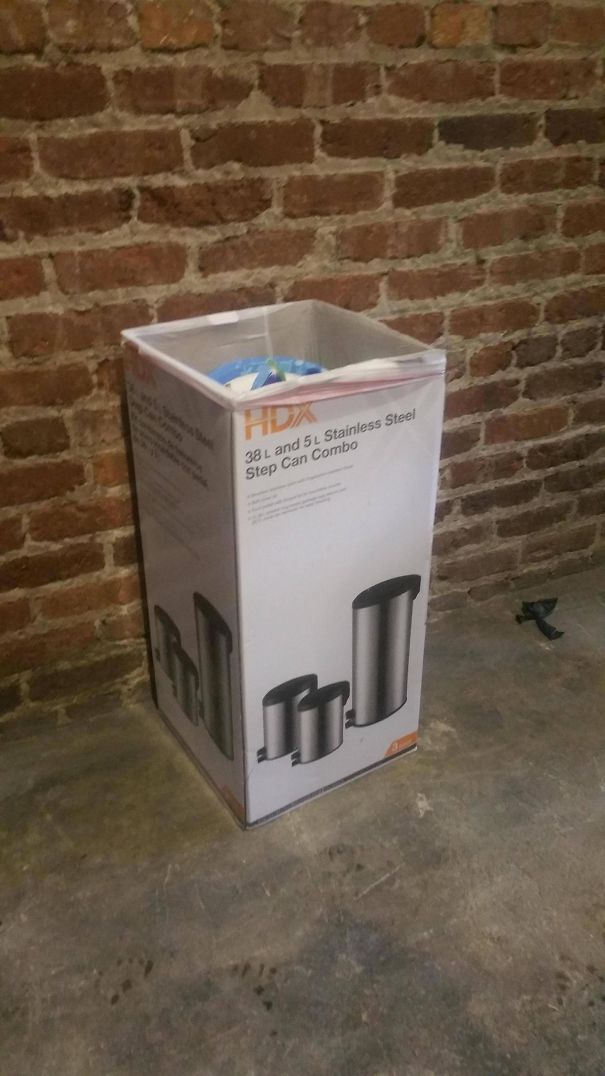 This Trash Can At The Bar Is A Box For A Trash Can