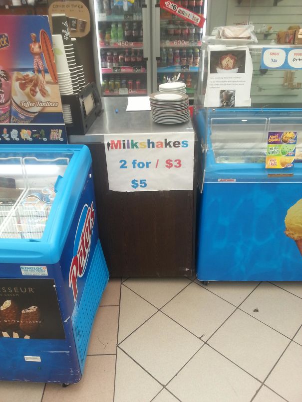 A Sign At A Local Milkshake Bar