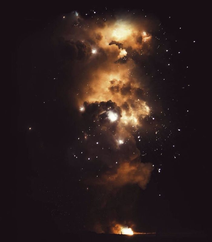 My Friend's Picture Of A Fireworks Display Looks Like A Nebula