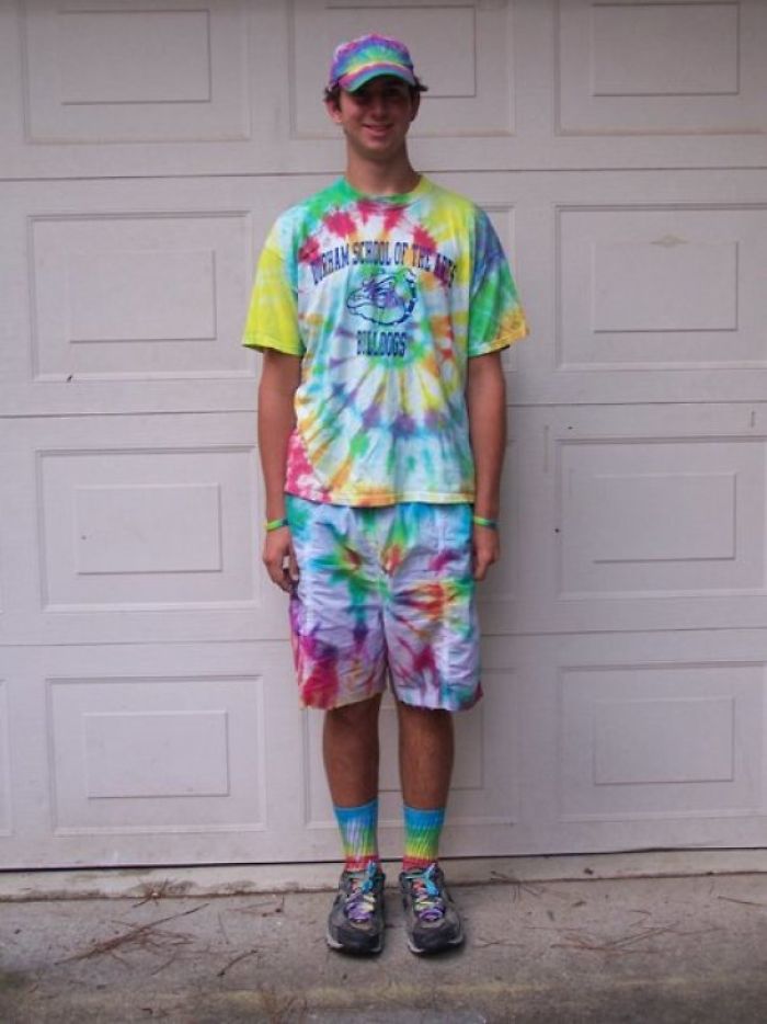 First Day Of School Junior Year. And Yes, My Boxers Were Also Tie Dye