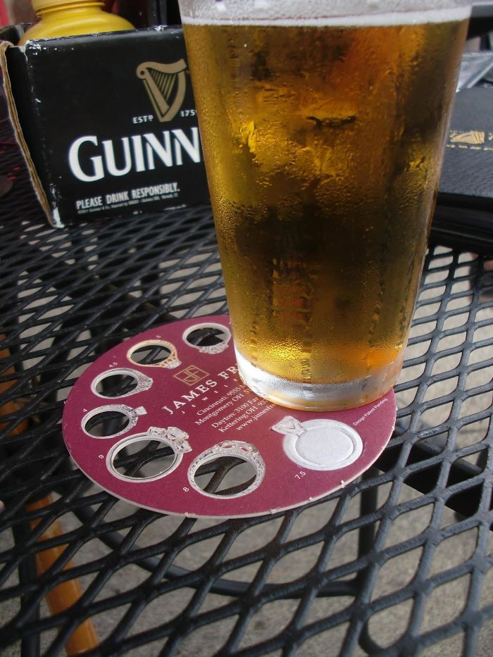 This Bar's Coasters Are Ring Sizers
