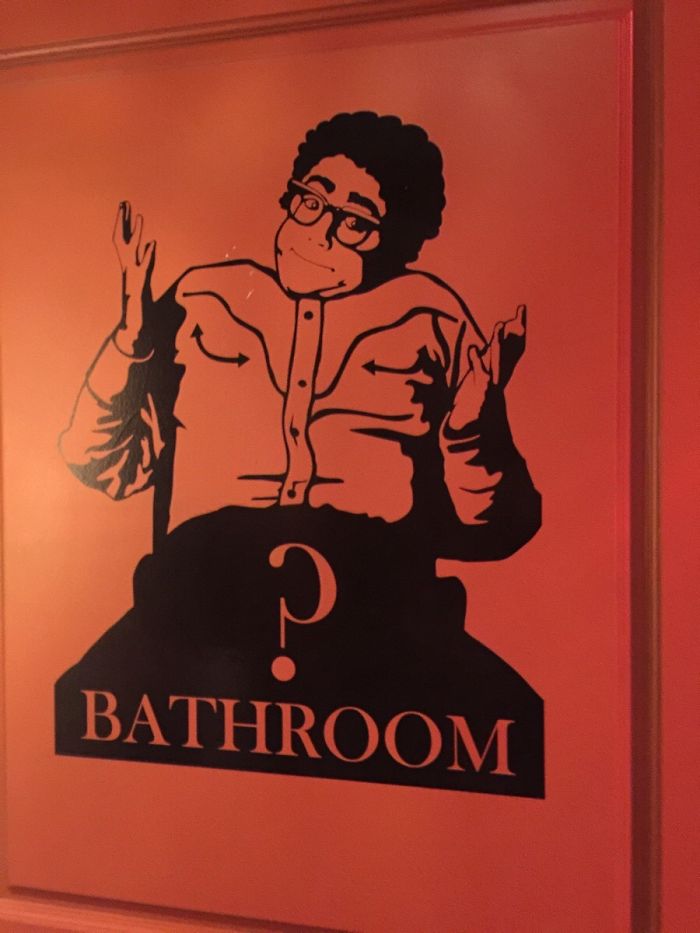 A Local Bar In San Diego Has Pat On The Bathroom Doors
