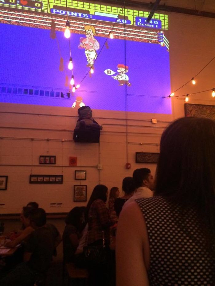Cool Bar With Giant Nes Projector Screen