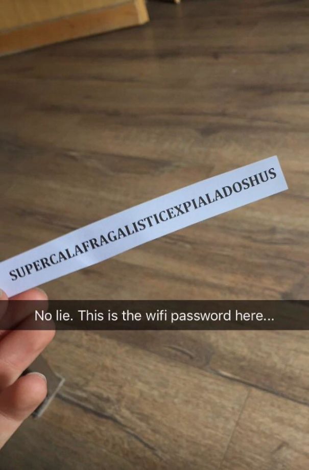 Both Spelling And The Actual Password For The Wifi At A Hotel Where A Friend Is Staying