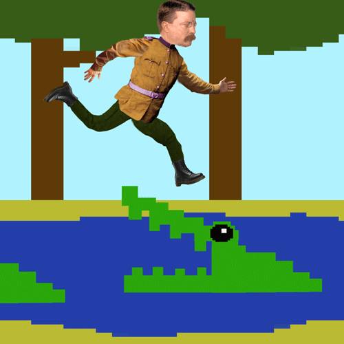 #26 – Theodore Roosevelt. Few Realize That The 1982 Video Game Pitfall! Was In Fact A Faithful Retelling Of Roosevelt’s Legendary Presidency