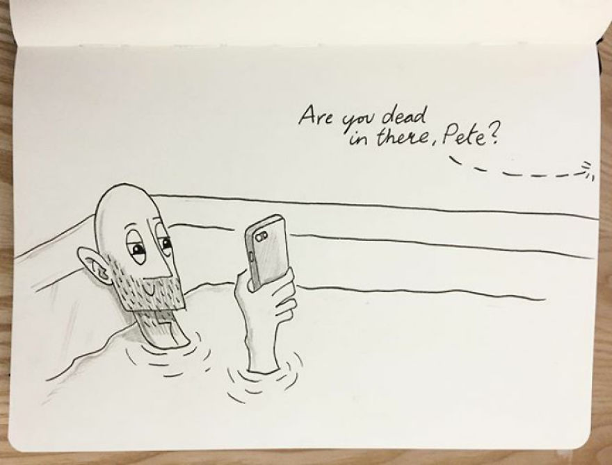 Pete Spends So Long In The Bath Reading His Phone That Kellie Wonders If He's Dead