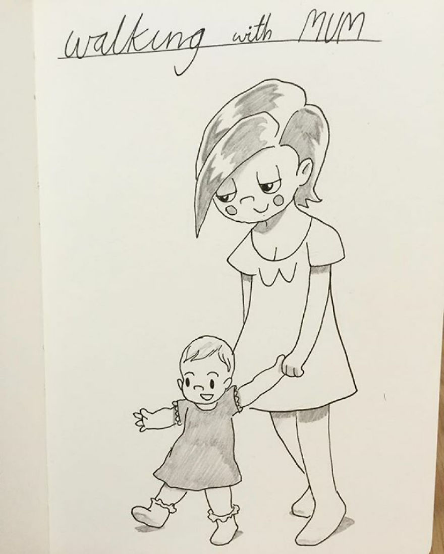 Poppy's First Tentative Steps With Mummy