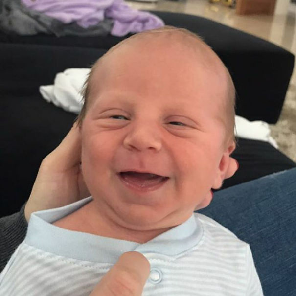Baby Looks Happy To Collect His First Pension Slip
