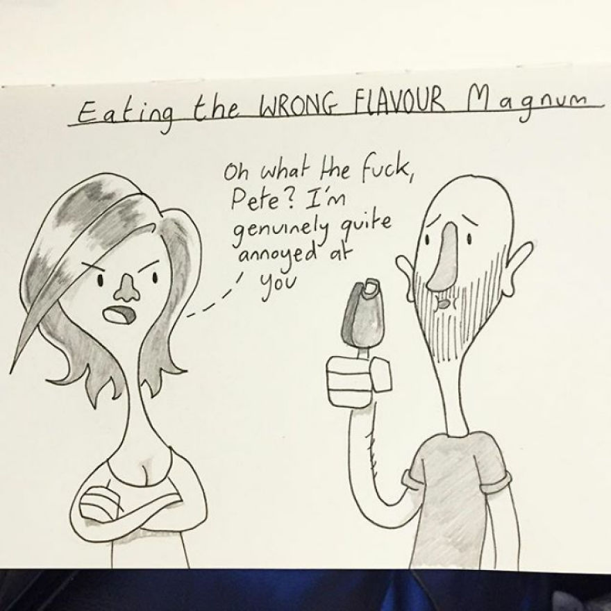 We Bought Two Multipacks Of Differently Flavored Magnum Ice Creams. Kellie Lost Her Shit When I Ate One Of 'her' Ones
