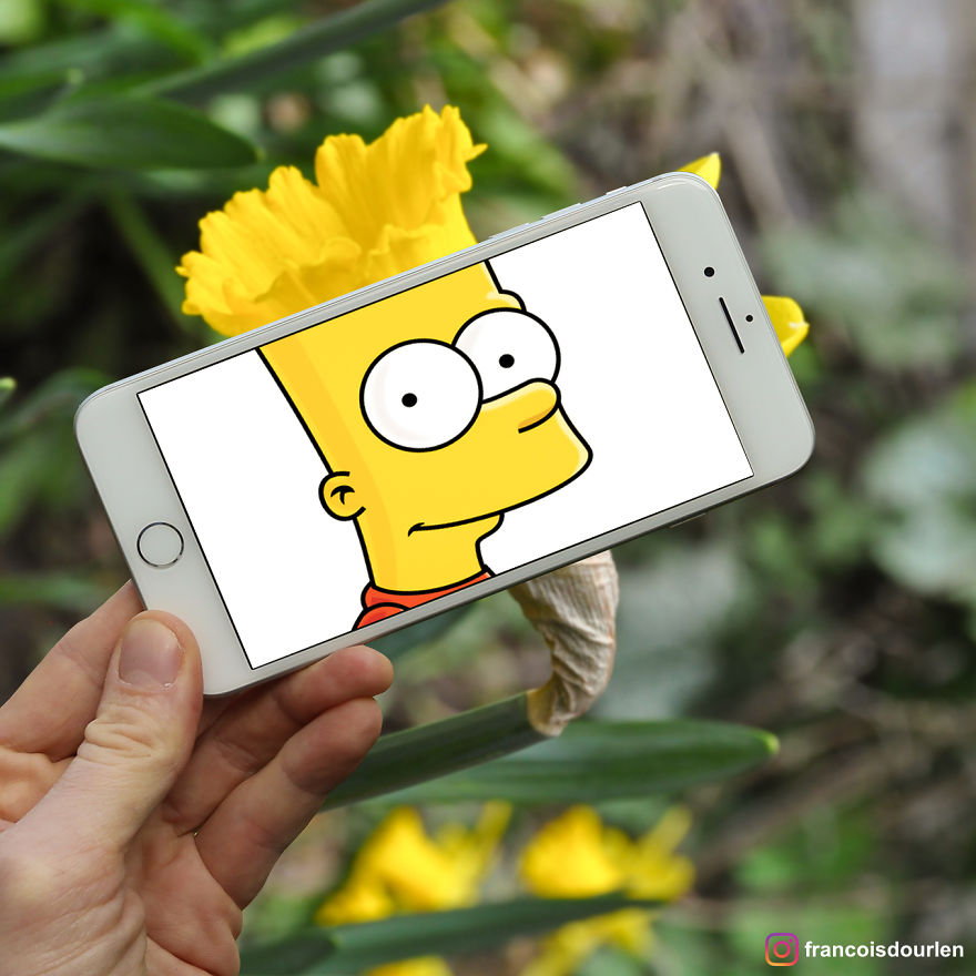 I Insert Simpsons Characters Into Real Life Situations Using My Iphone
