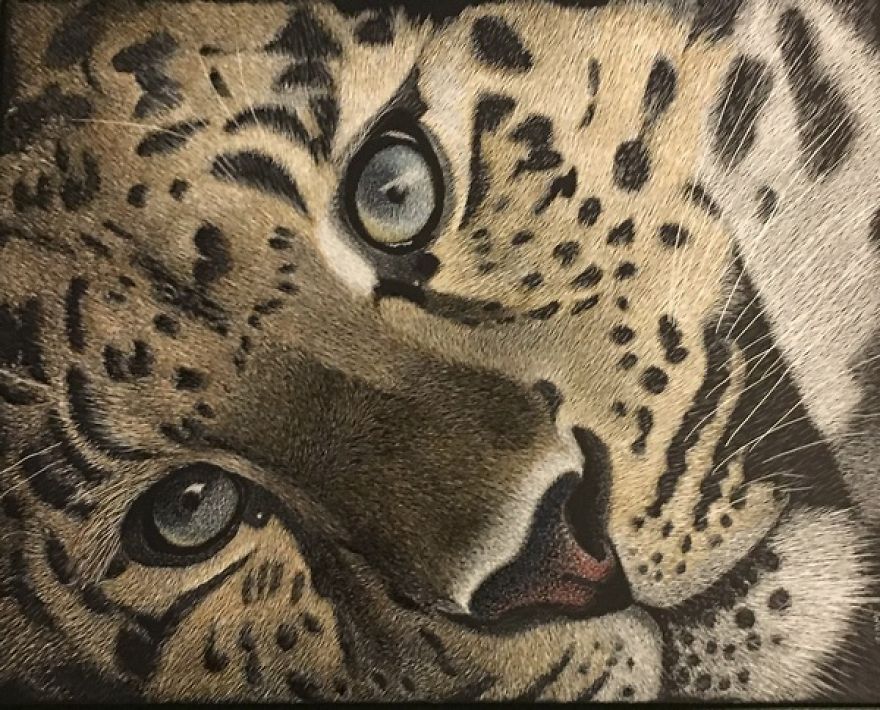 I Found This Cheetah On Internet - Her Face And Particularly Her Baby Blue Eyes Were Telling Me: "Paint Me, I Dare You!"...what Else Is There For Me To Say...? - Www.luzimmscratchart.com