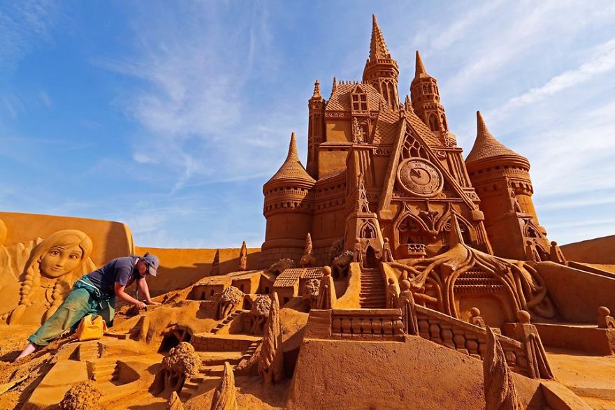 Disney Sand Magic Sculpture Festival Opened In Ostend, Belgium
