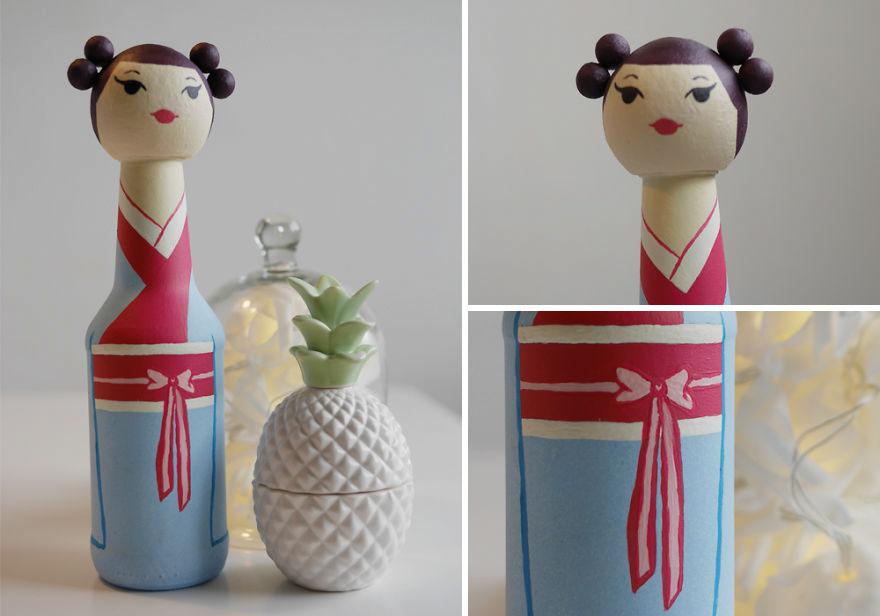 I Collected Glass Bottles And Ended Up Creating Japanese Dolls
