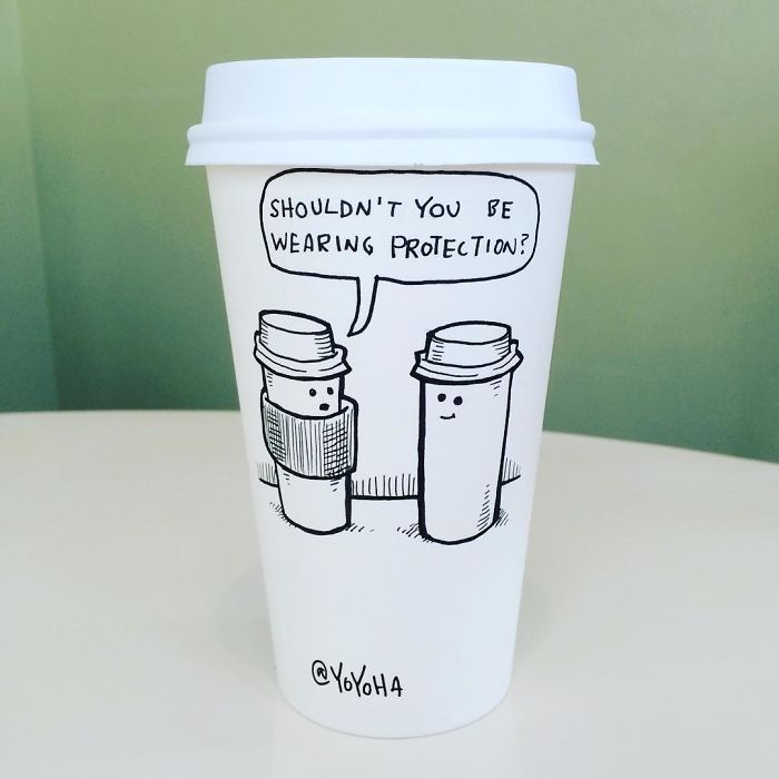 I Draw Cartoons Every Day, Sometimes On Coffee Cups