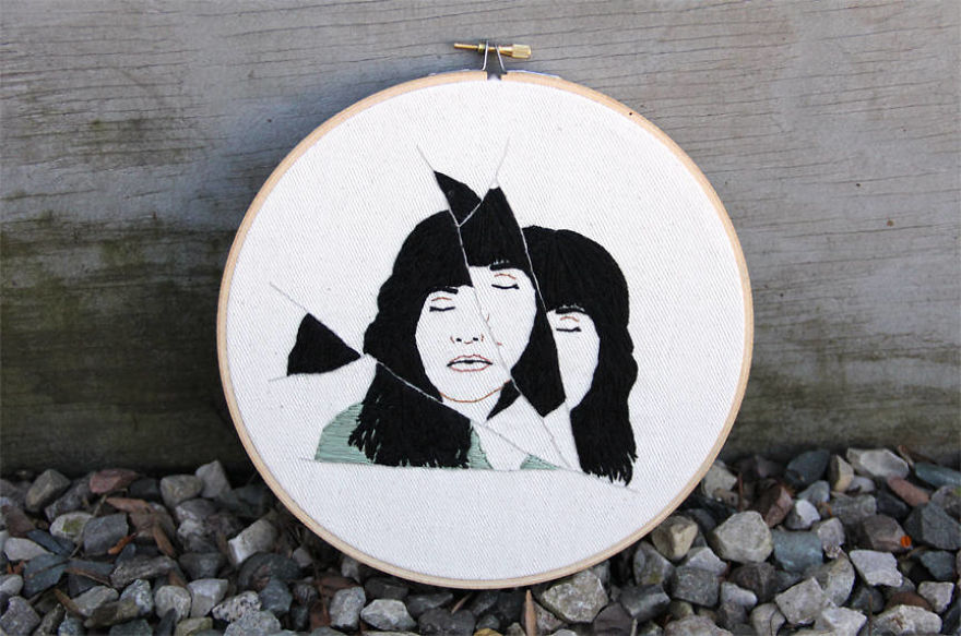 I Embroidered Fractured Portraits Of Women, Inspired By The Women's March