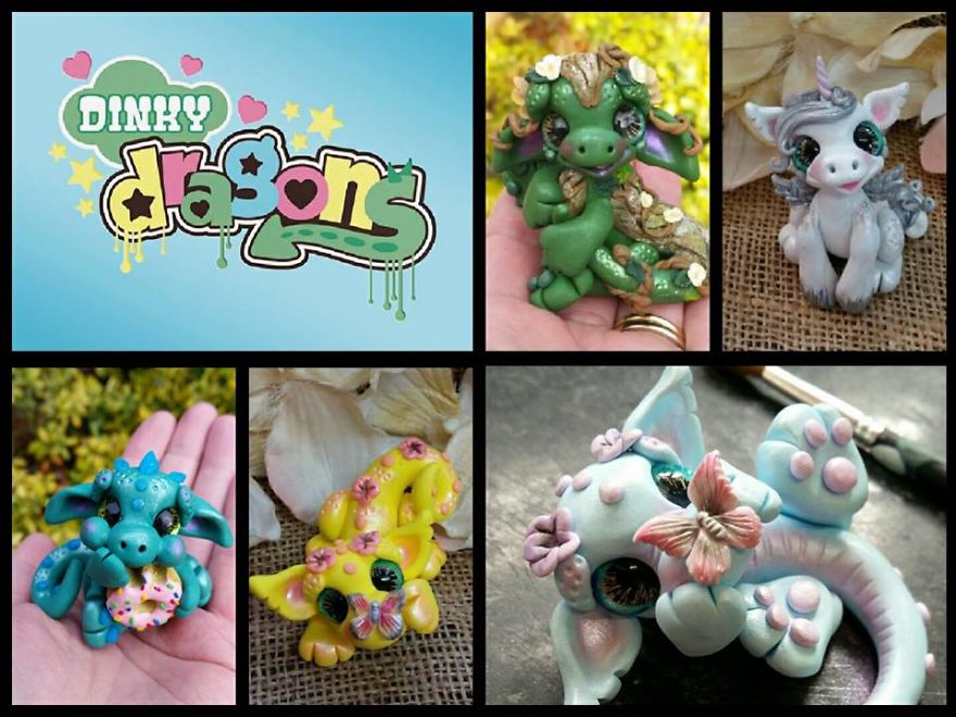 I Hand Sculpt Cute Character Dragons From Polymer Clay, Known As The Dinky Dragons. Each One Is Unique, With Their Own Personality Lovingly Brought To Life.