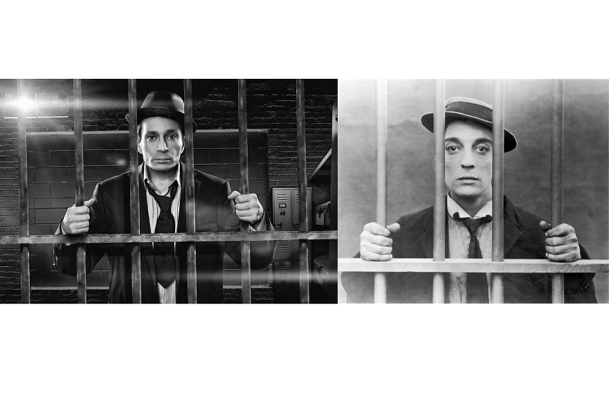 Chris Kattan And I Recreated Old Buster Keaton Pictures, And They Are Pretty Epic.