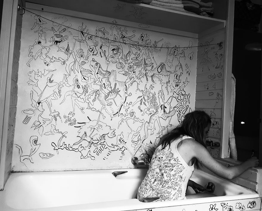 I Turned My Entire House Into A Giant Canvas For My Doodles