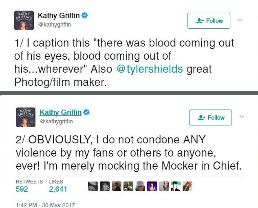Kathy Griffin Is Called For The Photo Shot Showing The Decapitated Donald Trump Kathy Griffin Is Called For The Photo Shot Showing The Decapitated Donald Trump