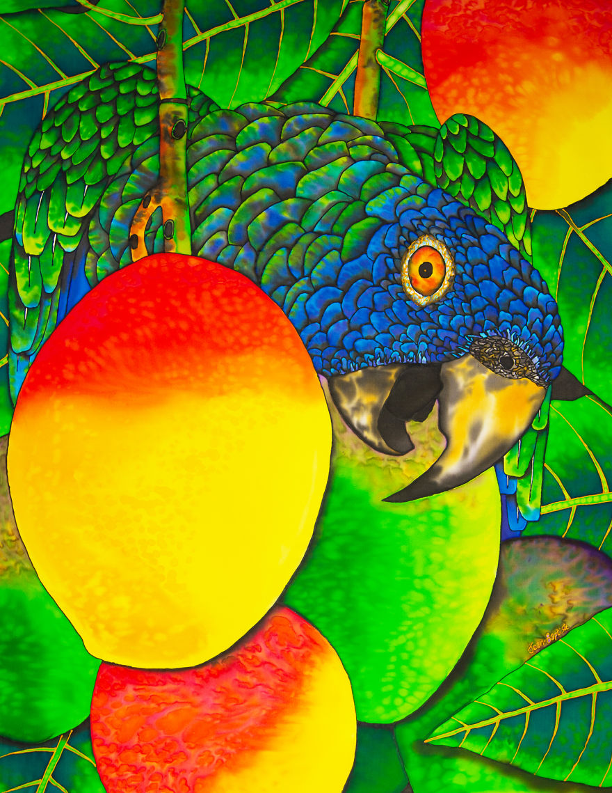 I Created This Painting After Seeing The St. Lucia Amazon Parrot In The Wild. I Tried To Capture A Little Of That Beautiful Moment.