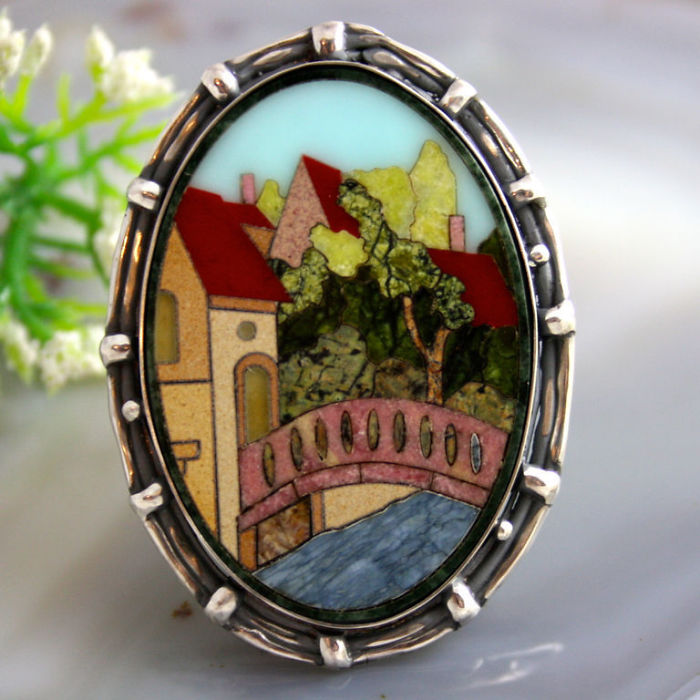 Masterpieces Painted In Stone: 25+ Rings With Florentine Mosaic By Izovella