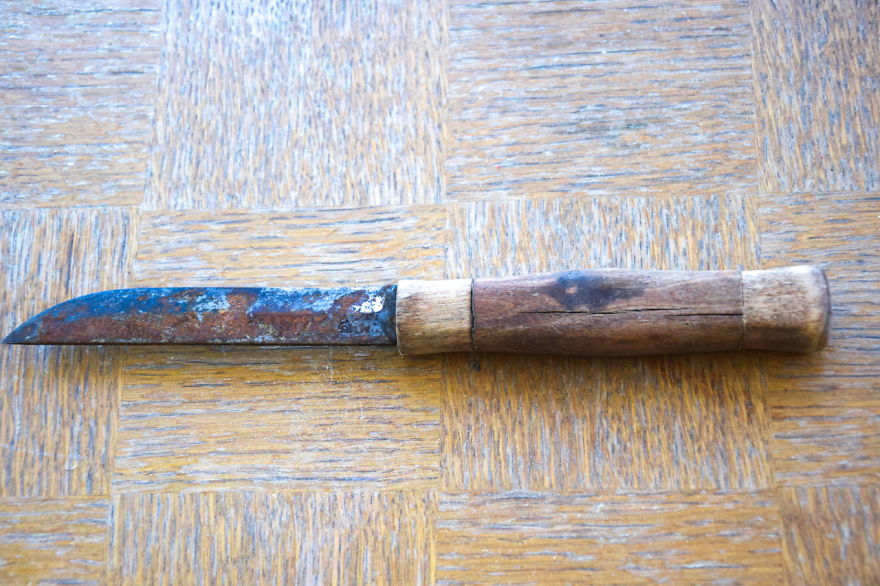 Rusty Knife Restoration Into Shiny One With Carved Handle
