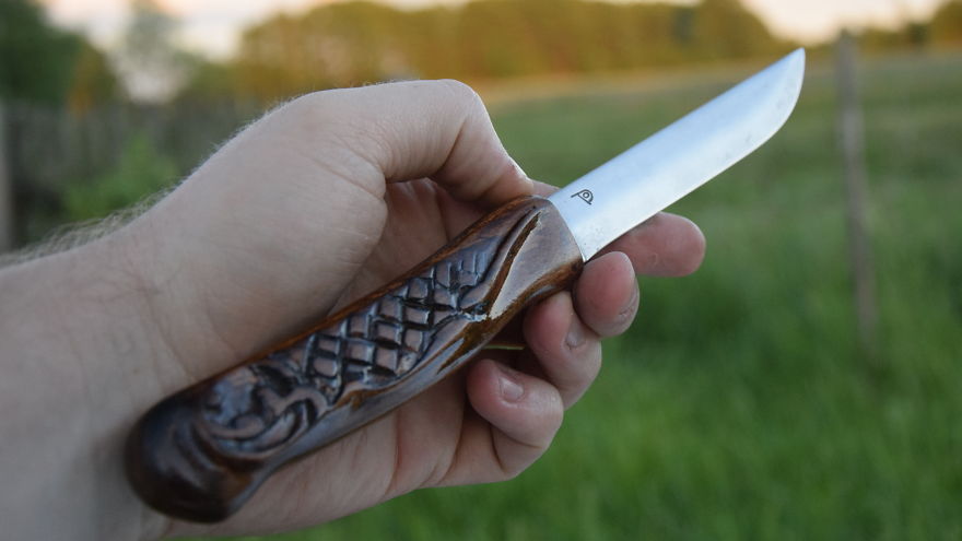 Rusty Knife Restoration Into Shiny One With Carved Handle