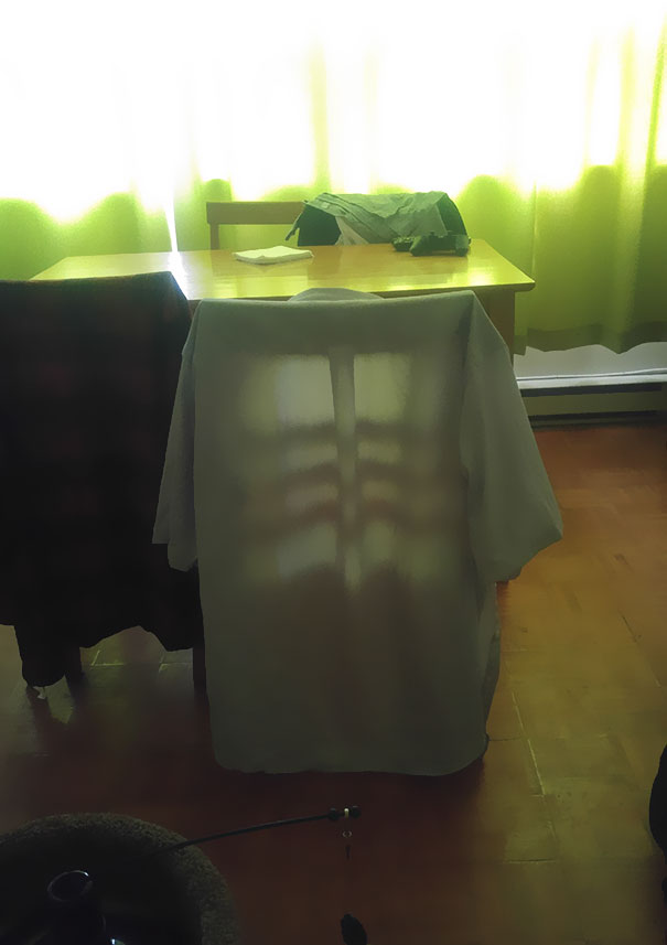 The Shadow Of My Chair Looks Like A Ribcage In My Shirt