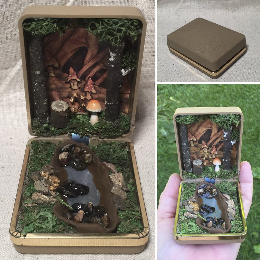 I Make Woodland Jewelry Box Dioramas