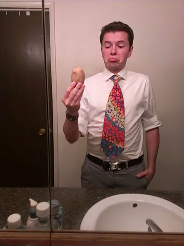 Shameless Selfie Showing Off My Greatest Thrift Store Find: This Tie