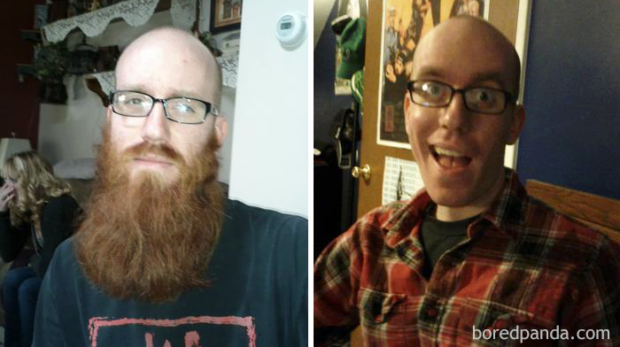 Boyfriend Shaved His Year Long Beard For Thanksgiving (Beardsgiving)