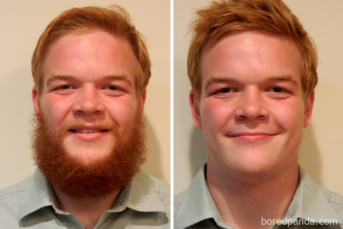 Before And After Shaving Beard