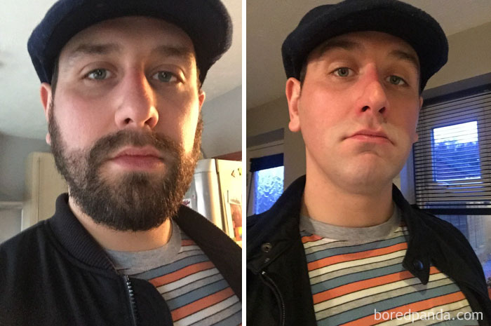 Before After 4 Years With A Beard, Feel Strange Without It