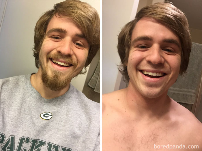 Before And After. Goodbye Beard, You Were A Good Friend