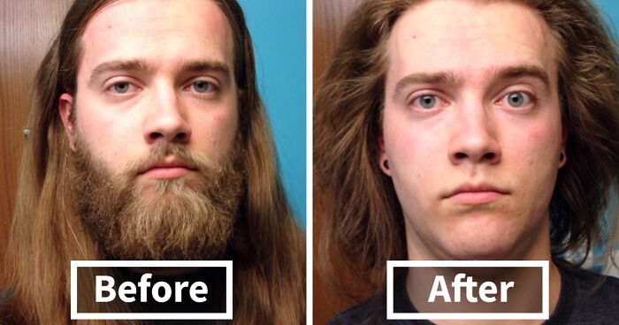 50 Men Before & After Shaving Their Beards | Bored Panda
