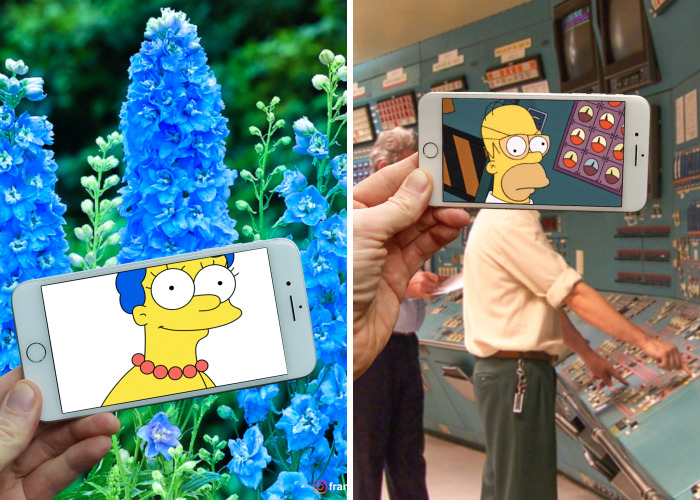 I Insert Simpsons Characters Into Real Life Situations Using My Iphone